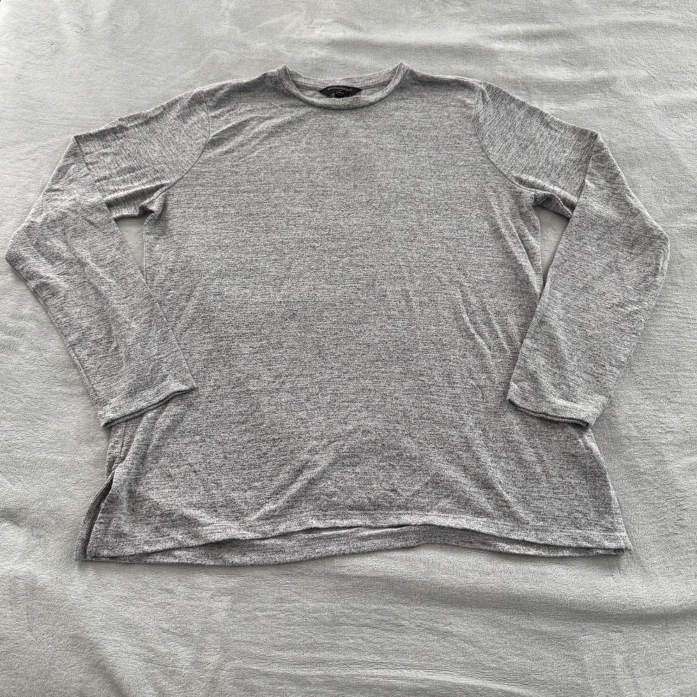 Banana Republic Luxespun Men's Large Grey Heather Long Sleeve Crew Neck Shirt